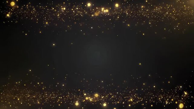 黒背景に輝くゴールドのラグジュアリーな光の背景