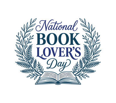National book lovers day typography design