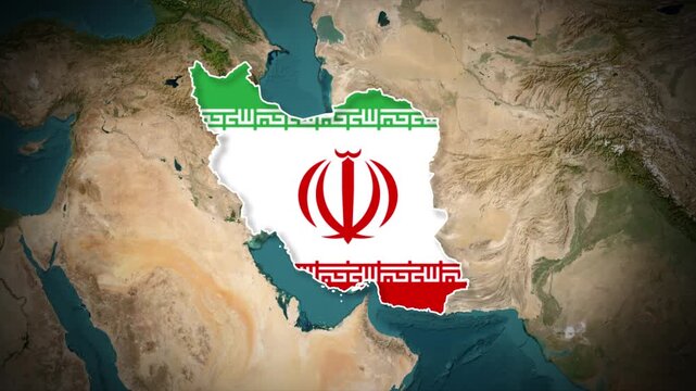 Iran Flag Map Animation, Earth Zoom to Iran, Middle East Country Location Map