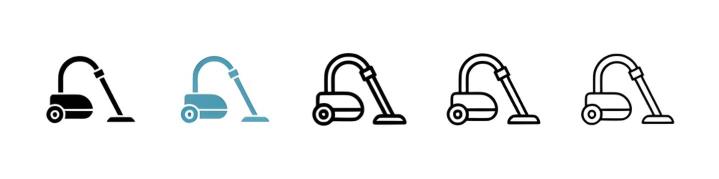 Vacuum cleaner line icon vector set. Thin line customizable illustration. Contour symbol. Vector isolated outline drawing. Editable stroke