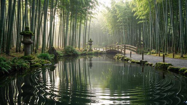 Bamboo Reflection Pool Seamless Loop