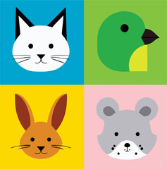 Fototapeta premium Colorful Cartoon Animals Vector Funny Cute
