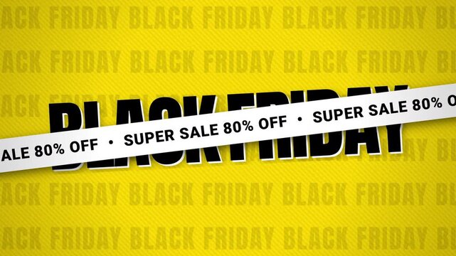 Black Friday super sale 80 percent off animated motion graphic