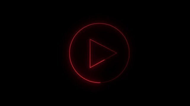 play button, neon play, media player, play icon, glowing outline, neon glow, animated icon, motion graphics, video overlay, streaming, start, play symbol, red neon, orange neon, gradient neon, cyber, 