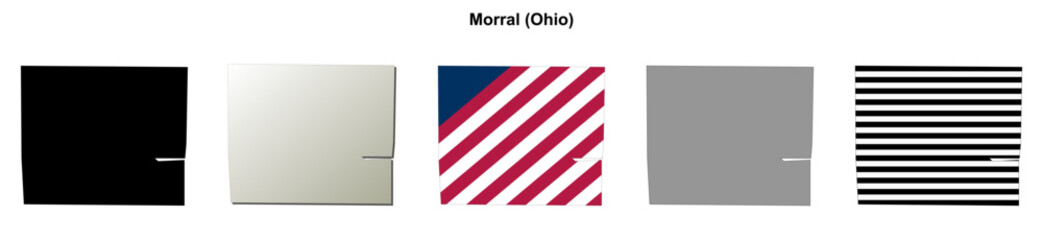 Obraz premium Morral (Ohio) blank outline map set
