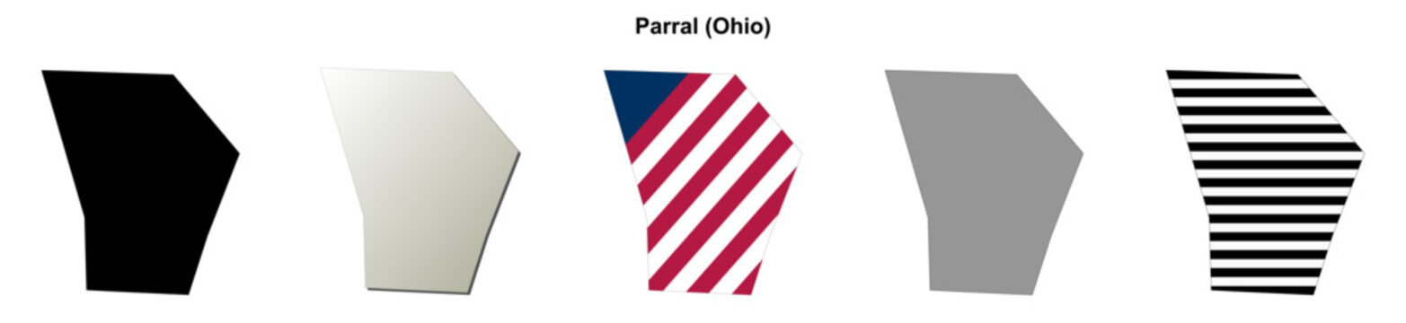 Parral (Ohio) blank outline map set
