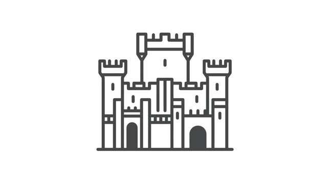 Sand Castle Icon Illustration Design.