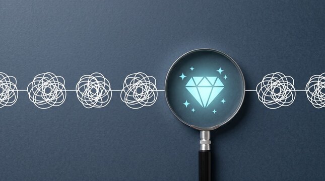 Finding clarity in chaos and discovering valuable business ideas concept