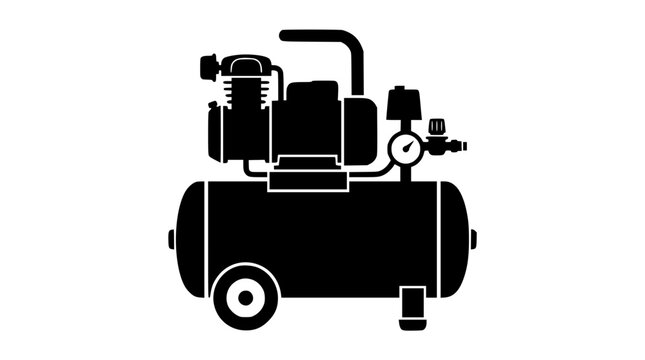 Portable electric air compressor machine black silhouette icon