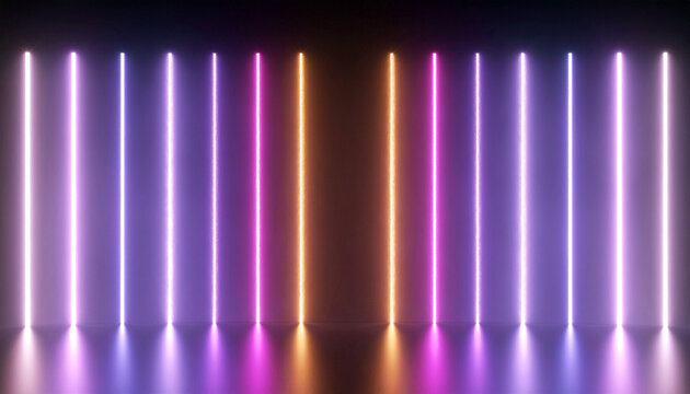 Abstract deep violet neon background with vertical glowing light streaks and subtle smoke for premium music cover