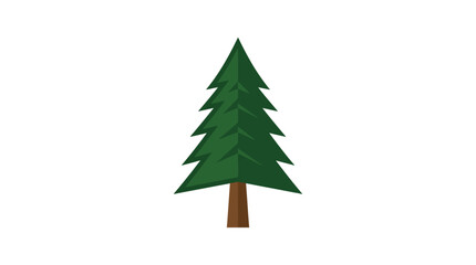 Obraz premium A simple flat vector illustration of a green coniferous tree