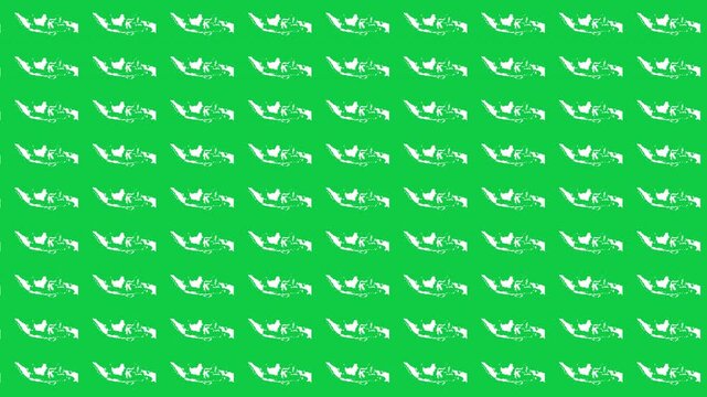 Indonesia map pattern scrolling perfect 15 second loop with green background
