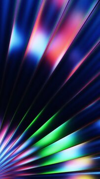 Vertical ribbed glass background with prismatic light gradient