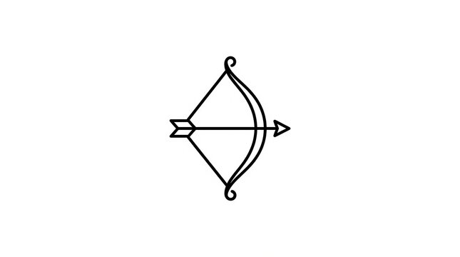Archery bow and arrow icon representing target practice and accuracy sport with shooting practice accuracy competition recreation medieval