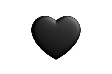 Fototapeta premium Glossy black heart isolated on transparent background