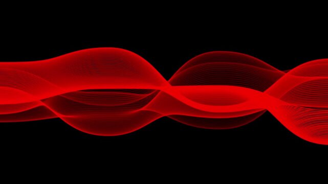 Abstract red wave motion background, smooth flowing digital lines, dynamic energy overlay