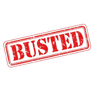Red grunge rubber stamp with the word busted isolated on a plain surface