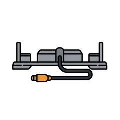 Fototapeta premium Electronic Hardware Module with Cable and Connector Vector Icon
