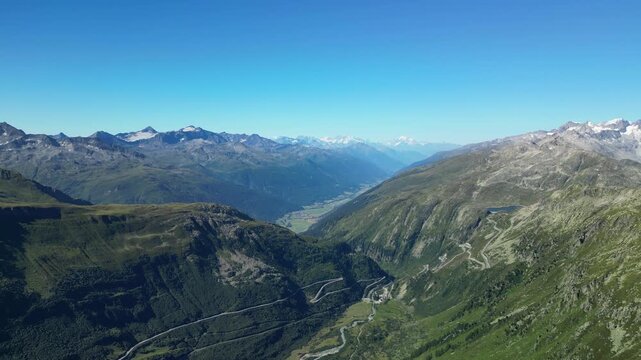 mountain landscape with clouds in switzerland
