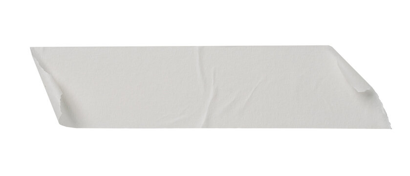 White sticker adhesive paper tape isolated on transparent background.