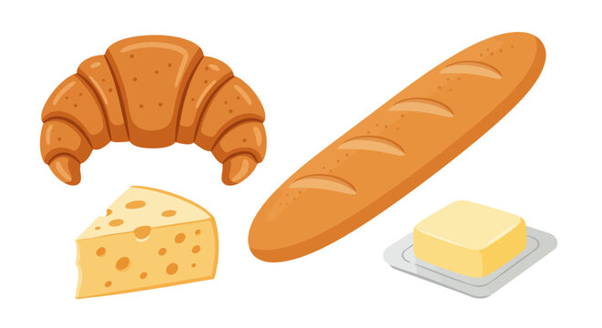 Croissant bread butter cheese.