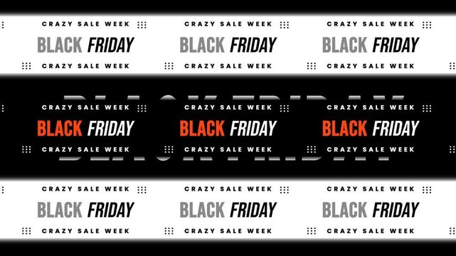 black friday roll banner animation effect. suitable for marketing promotional tools