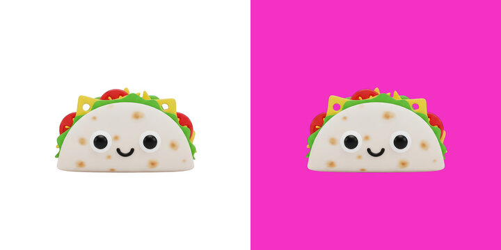 Cartoon taco characters cheerful