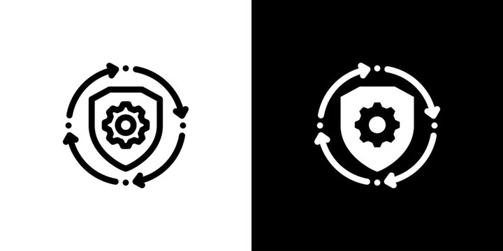 Operational Resilience icon concept with flat Black White Background. Vector illustration.