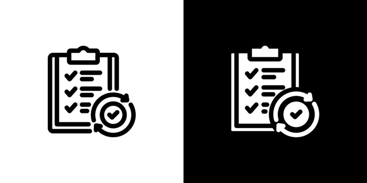 Continuity Readiness icon concept with flat Black White Background. Vector illustration.