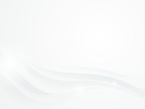 Abstract White Background with Smooth Wavy Texture , Vector Illustration