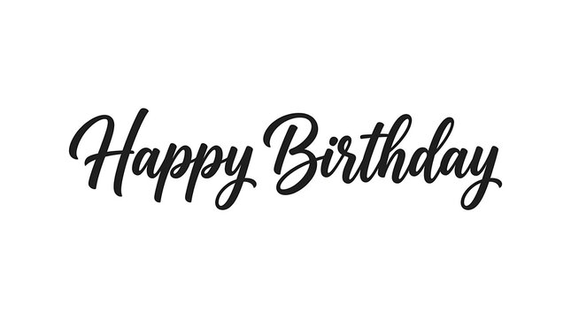 Happy birthday calligraphy text isolated on white background