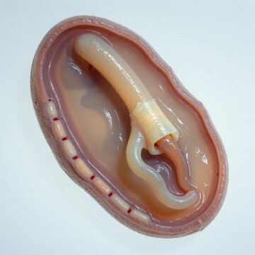 Stereomicroscope (dissecting microscope) image of a 48-hour-old chick embryo