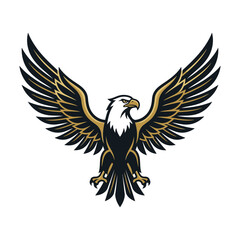 Fototapeta premium Bald eagle illustration with wide wingspan.