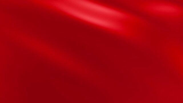 Red wavy background, satin fabric texture render, 4k computer animation.