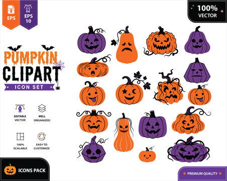 Pumpkin Lendscape Icon set Templete