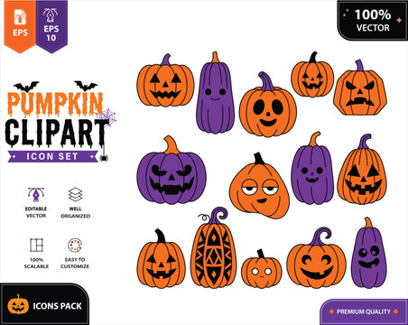 Pumpkin Lendscape Icon set Templete