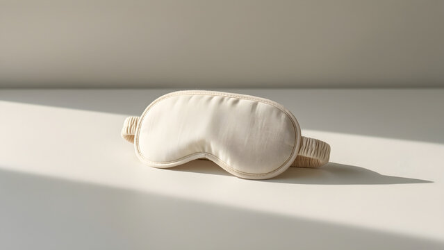 Plain folded sleep mask for evergreen commercial object and product campaign