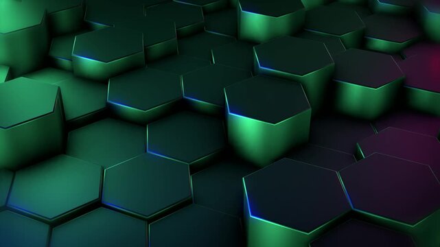 Hexagons abstract background Looped