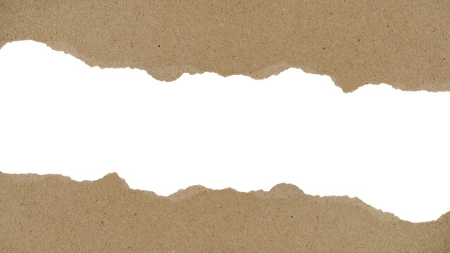 brown vintage torn paper ripped edge frame for copy space. png element background