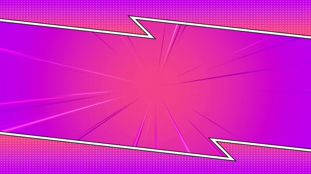 Seamless Loop Animated Pop Art Comic Background with Pink Halftone Burst and Dots