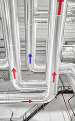 Heat pump piping installation at a district heating plant. © MaciejBledowski