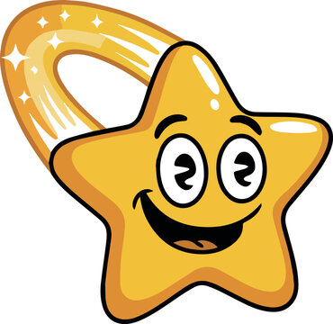 Create Golden Shooting star DOUDLE vector illustration isolated on white background
