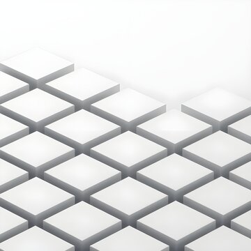 Modern white geometric isometric 3D cubes pattern abstract background
