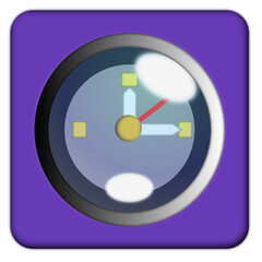 Naklejka premium Purple Background 3D Clock Icon