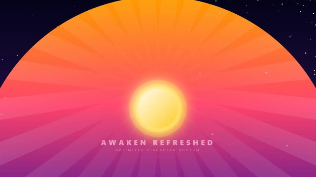 Circadian Rhythm Animation of Deep Sleep Moon and Awaken Sun