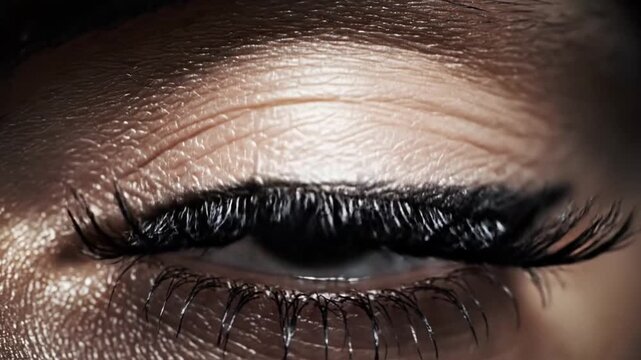 Human eye with intricate green golden iris pattern detail