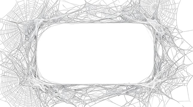 Spider web frame isolated on white background