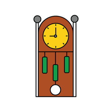Grandfather Clock icon with white background vector stock illustration