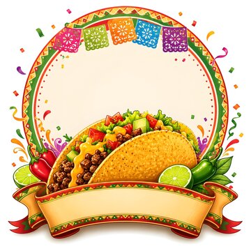 Mexican Fiesta Taco Restaurant Logo Vector