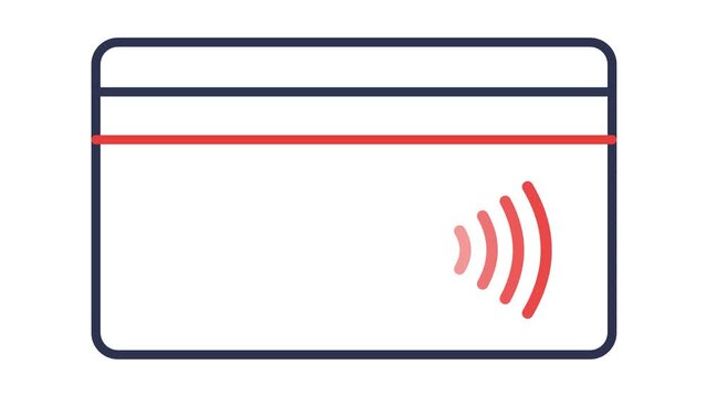 Credit card drawing animation sequence with contactless payment icon